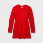 Girls' Crochet Sweater Dress - Cat & Jack Red