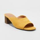 Women's Rosalynn Wide Width Block Heeled Mules - Universal Thread Yellow 6.5w,