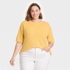 Women's Plus Size Linen T-shirt - Ava & Viv Yellow X
