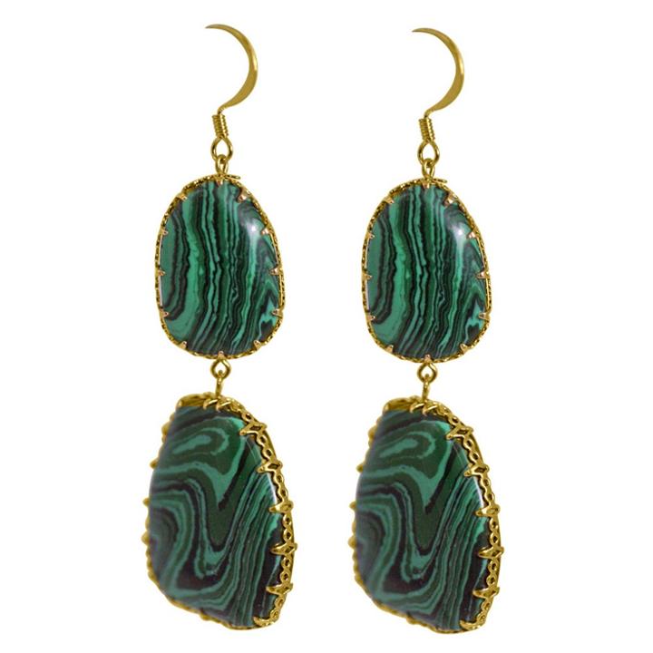 Zirconmania Zirconite Large Genuine Semi-precious Double Drop Earring -