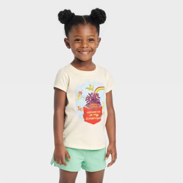 Toddler Girls' 'imagination Is My Superpower' T-shirt - Cat & Jack Cream