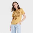 Modern Lux Women's Atticus Poetry Stay Wild Short Sleeve Graphic T-shirt - Yellow