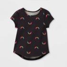 Toddler Girls' Adaptive Rainbow Short Sleeve T-shirt - Cat & Jack Dark Gray