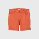 Women's Plus Size Mid-rise Bermuda Jean Shorts - Ava & Viv Orange