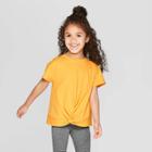 Toddler Girls' Short Sleeve Front Twist T-shirt - Art Class Gold