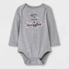 Baby Girls' 'you + Me + Snuggles' Long Sleeve Bodysuit - Cat & Jack Gray Newborn