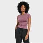 Women's Short Sleeve Seamless T-shirt - A New Day Purple