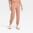 Women's High-rise Pull-on All Day Fleece Ankle Jogger Pants - A New Day Blush