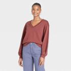 Women's French Terry Sweatshirt - Universal Thread Dark Red