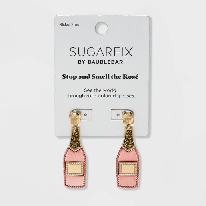 Sugarfix By Baublebar Rose Bottle Drop Earrings - Rose Pink