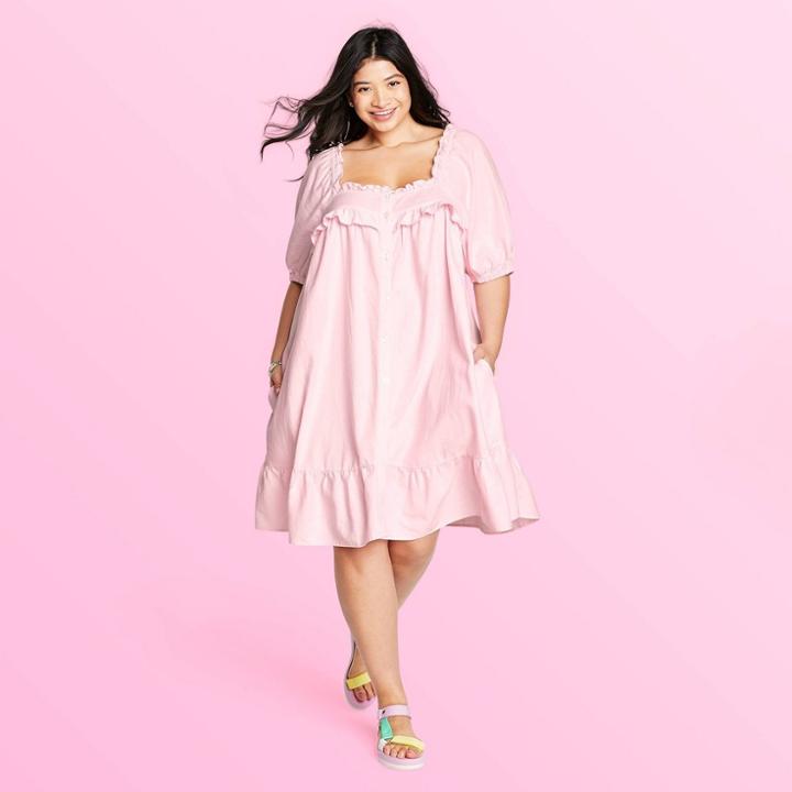 Women's Plus Size Short Sleeve Ruffle Dress - Stoney Clover Lane X Target