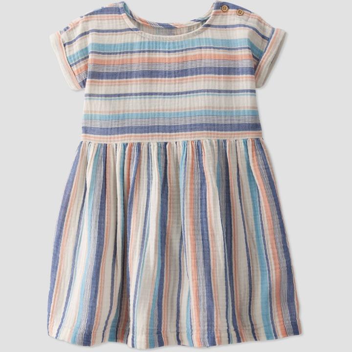 Toddler Girls' Striped Dress - Little Planet By Carter's Pink/blue