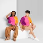 Short Sleeve Cropped Boxy T-shirt - Wild Fable Pink Colorblock