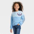 Girls' Disney Lilo & Stitch Faux Shearling Sweatshirt - Blue