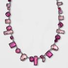 Color Crystal Statement Necklace - A New Day Pink