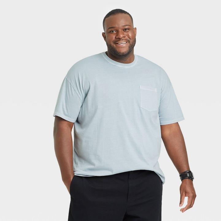 Men's Tall Relaxed Fit Short Sleeve Crewneck T-shirt - Goodfellow & Co Blue