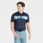 Men's Chest Striped Polo Shirt - All In Motion Dark Blue