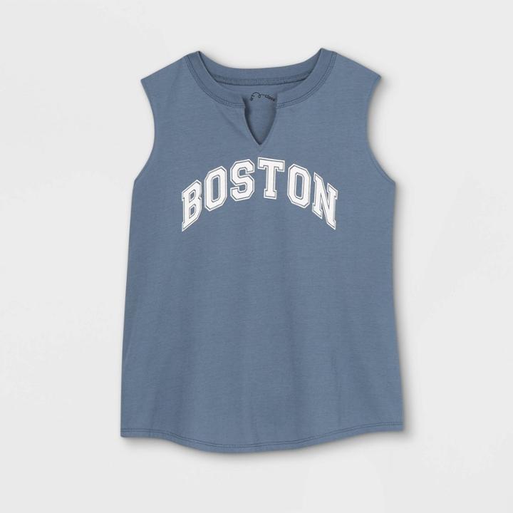 Girls' Notch Front Graphic T-shirt - Art Class Blue