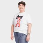 Pride Gender Inclusive Adult Extended Size David Bowie Short Sleeve T-shirt - White