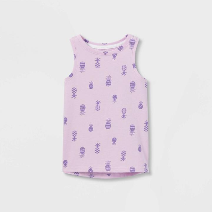 Toddler Girls' Pineapple Tank Top - Cat & Jack Light Violet