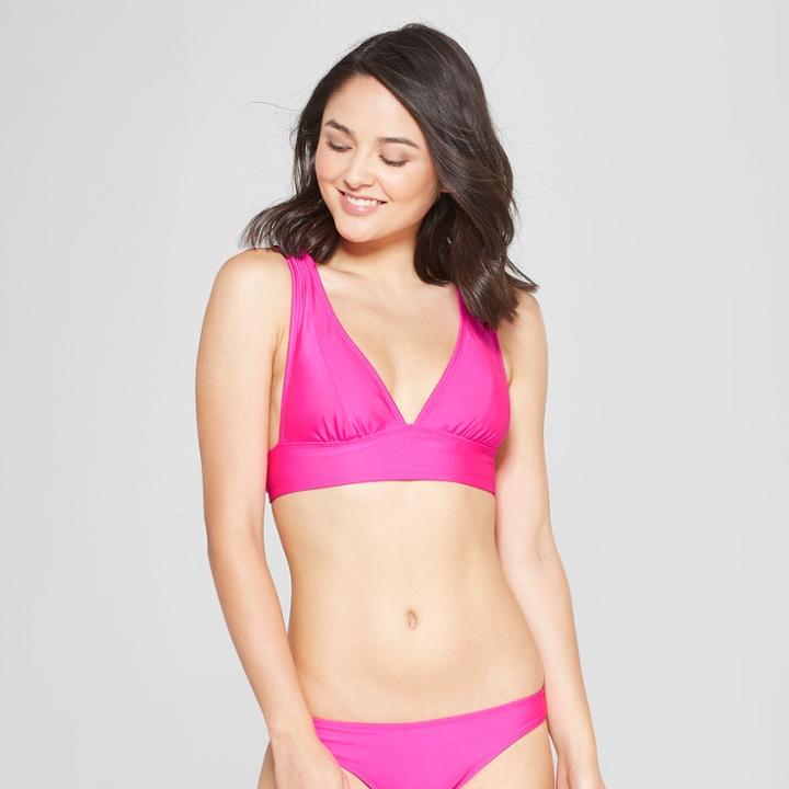 Women's Elongated Triangle Bikini Top - Xhilaration Hot Pink