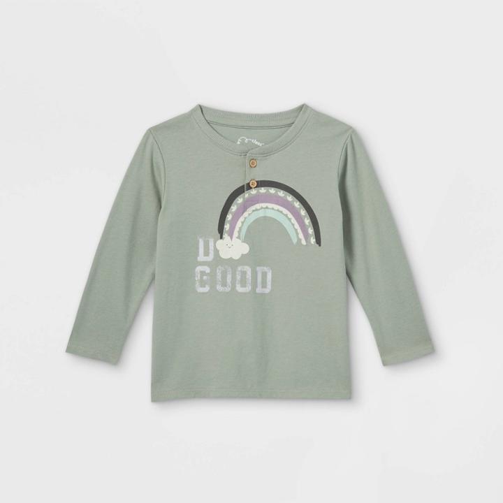 Toddler Boys' 'do Good' Long Sleeve T-shirt - Art Class Olive Green
