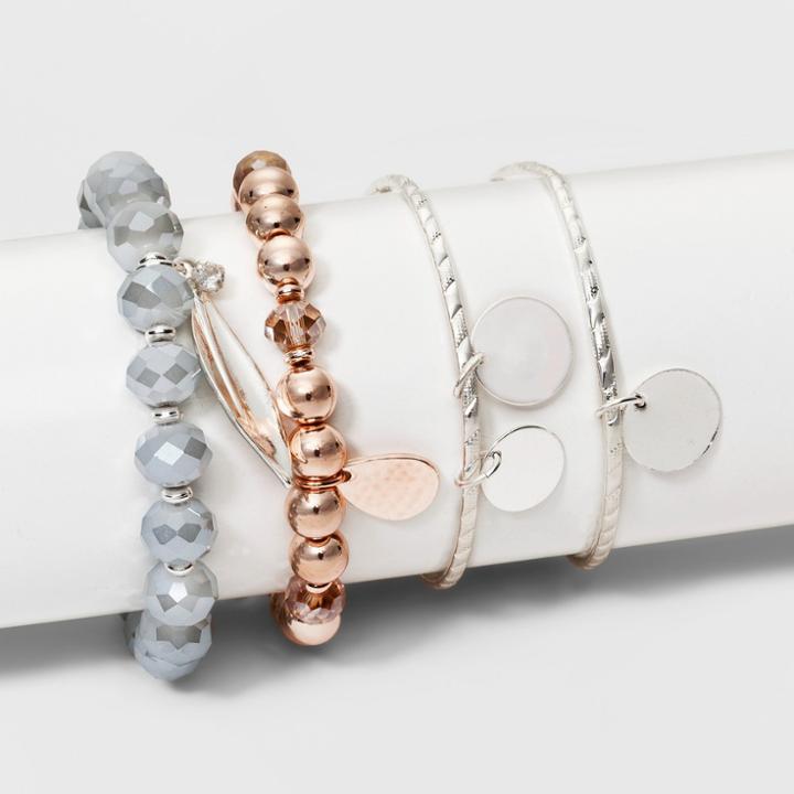 Glitzys, Hanging Leaf & Drop Set Of 4 Bracelets - A New Day,