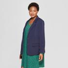 Women's Plus Size Bi-stretch Twill Blazer - Ava & Viv Navy (blue)