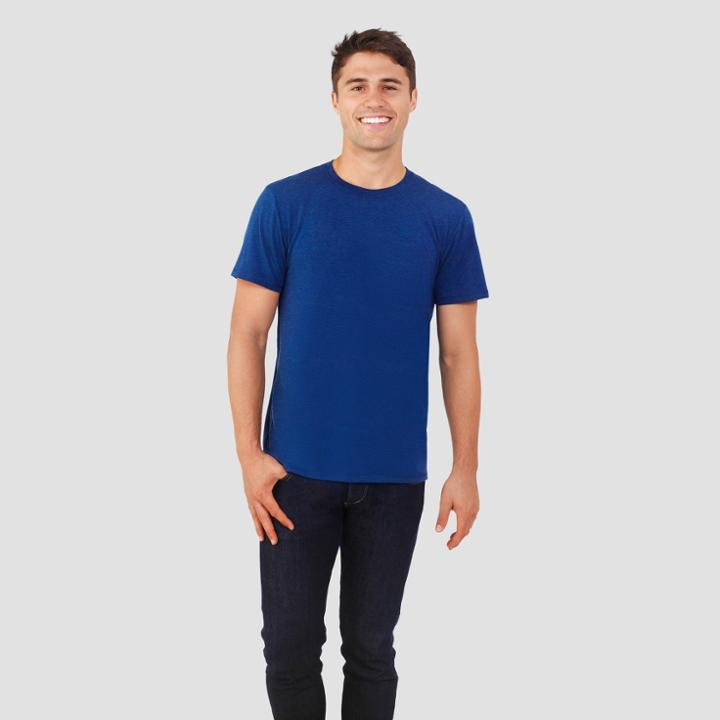 Fruit Of The Loom Select Men's Everlight Short Sleeve T-shirt - Blue Heather
