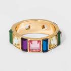 Sugarfix By Baublebar Rainbow Crystal Baguette Ring - Size 7, Women's,