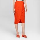 Women's Wrap Skirt - A New Day Orange Xxs