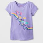 Toddler Girls' Adaptive Short Sleeve Unicorn Rainbow Graphic T-shirt - Cat & Jack Light Purple