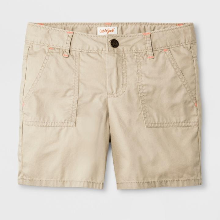 Plus Size Girls' Midi Shorts Utility Convertible - Cat & Jack Pita Bread Xxl