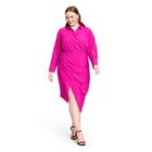 Women's Plus Size Wrap Shirtdress - Cushnie For Target Magenta Pink
