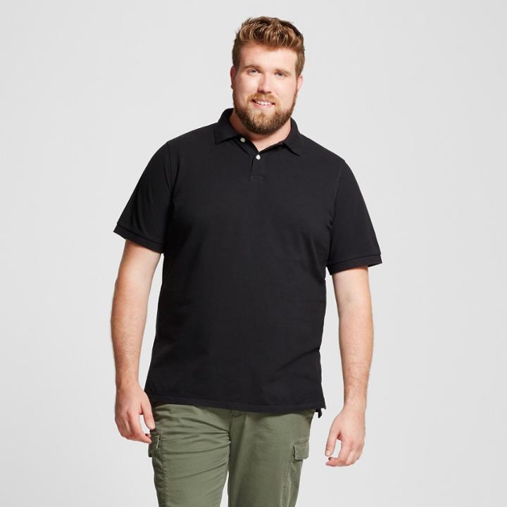 Men's Big & Tall Standard Fit Short Sleeve Loring Polo Shirt - Goodfellow & Co Charcoal (grey)
