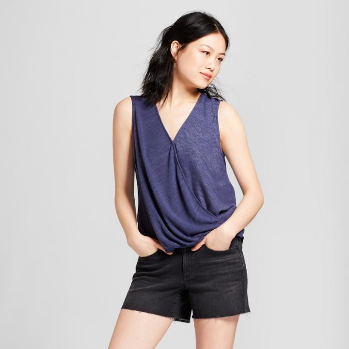 Women's Wrap Front Tank - Universal Thread Blue