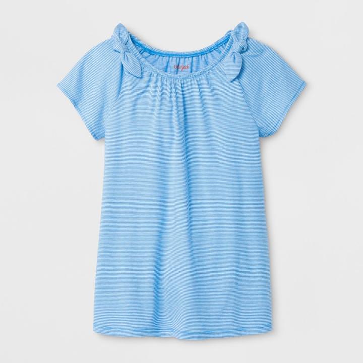 Girls' Cap Sleeve Knit Tie Top - Cat & Jack Blue