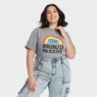 Ev Lgbt Pride Pride Gender Inclusive Adult Extended Size 'proud Parent' Short Sleeve Graphic T-shirt - Gray