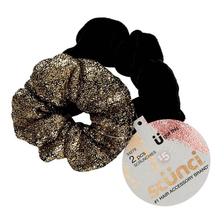 Scunci Scrunchie - Black/metallic