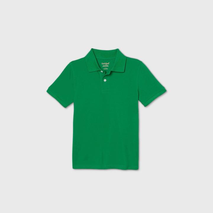 Petiteboys' Short Sleeve Stretch Pique Uniform Polo Shirt - Cat & Jack Green