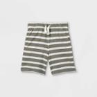 Toddler Boys' Striped French Terry Pull-on Shorts - Cat & Jack Cream/gray