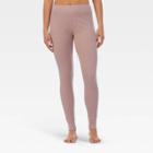 Warm Essentials By Cuddl Duds Women's Waffle Thermal Leggings - Mauve Shadow