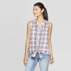 Women's Printed Sleeveless V-neck Tank Top - Knox Rose Green