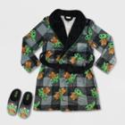 Boys' Lego Star Wars: The Mandalorian The Child Pajama Set With Robe And Slipper Socks - Black