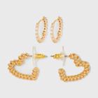 Sugarfix By Baublebar Crystal And Gold Beaded Hoop Earring
