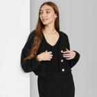 Women's Cropped Cozy Cardigan - Wild Fable Black