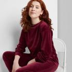 Women's Velour Pullover Sweatshirt - Wild Fable Burgundy