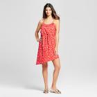 Eclair Women's Floral Print Asymmetrical Hem Dress With Cinched Waist - Clair Red