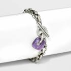 Lepidolite Semi-precious Charm Charm Toggle Chain Bracelet - Universal Thread