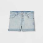 Girls' Button-front Rainbow Jean Shorts - Cat & Jack Light Wash